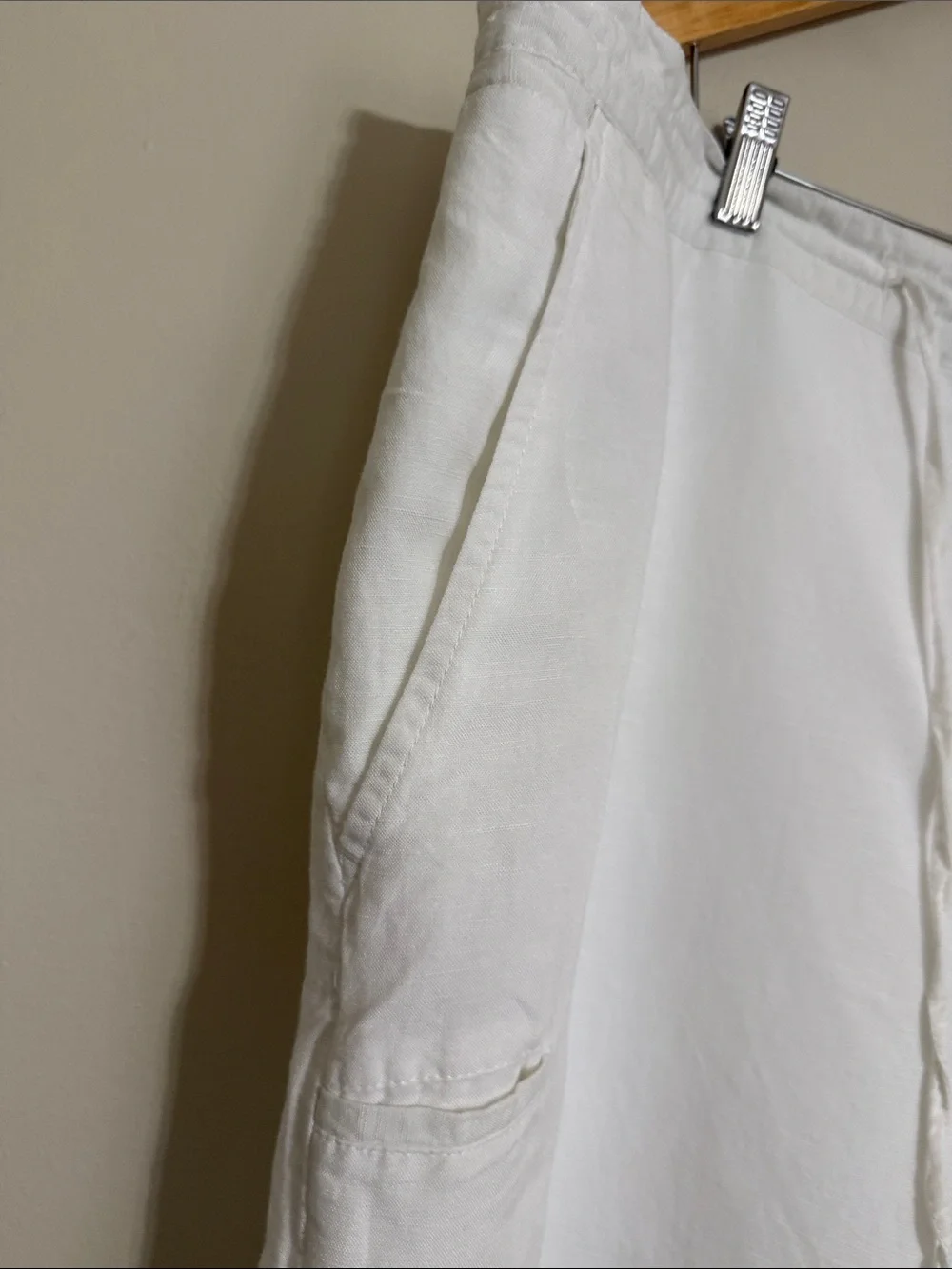 Linea Uomo Men's White Linen Drawstring Pants 46x30 beach vacation casual resort